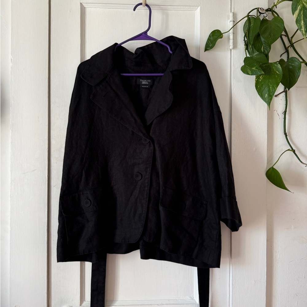 Talbots Black Trench Coat for Women